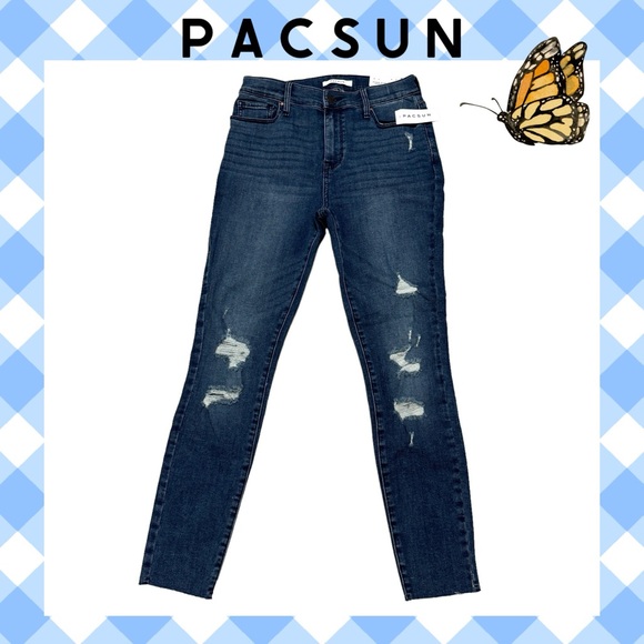 PACSUN Virgil High Waisted Jeggings Medium Wash Jeans NWT Sz 27 - Picture 16 of 16